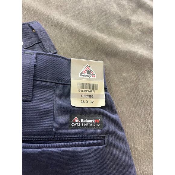 New Bulwark Men’s 431CNB2 Cat 2 size 36X32 FR Flame Resistant Navy Pants - Picture 3 of 4